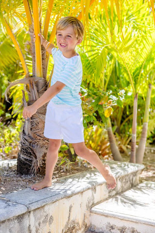 Carter Crewneck – Edisto Egg Blue Stripe/Worth Ave White/Turks Teal | The Beaufort Bonnet Company-Boys Short Sleeve Shirts-Simply Blessed Children's Boutique