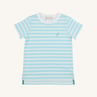 Carter Crewneck – Edisto Egg Blue Stripe/Worth Ave White/Turks Teal | The Beaufort Bonnet Company-Boys Short Sleeve Shirts-Simply Blessed Children's Boutique