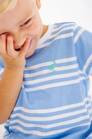 Carter Crewneck – Saddle Ridge Stripe (Sarasota Sky/Worth Ave White/Gibson Island Green | The Beaufort Bonnet Company-Boys Short Sleeve Shirts-Simply Blessed Children's Boutique