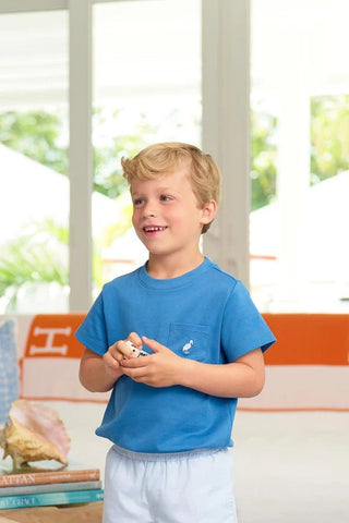 Carter Crewneck – Wood Boat Blue/Multicolor | The Beaufort Bonnet Company-Boys Short Sleeve Shirts-Simply Blessed Children's Boutique