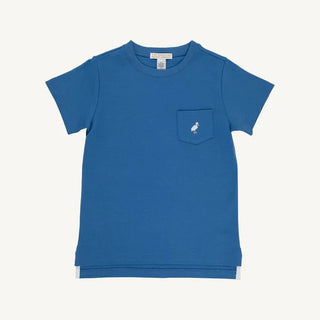 Carter Crewneck – Wood Boat Blue/Multicolor | The Beaufort Bonnet Company-Boys Short Sleeve Shirts-Simply Blessed Children's Boutique