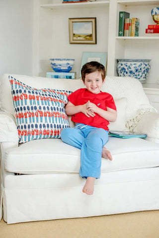 Carter Crewneck with Pocket - Richmond Red/Park City Periwinkle by The Beaufort Bonnet Company-Boys Short Sleeve Shirts-Simply Blessed Children's Boutique