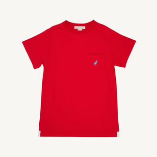 Carter Crewneck with Pocket - Richmond Red/Park City Periwinkle by The Beaufort Bonnet Company-Boys Short Sleeve Shirts-Simply Blessed Children's Boutique