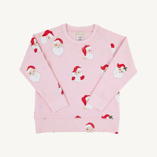 Cassidy Comfy Crewneck – Dear Santa / Palm Beach Pink by The Beaufort Bonnet Company-Girls Sweatshirt/Pullover-Simply Blessed Children's Boutique