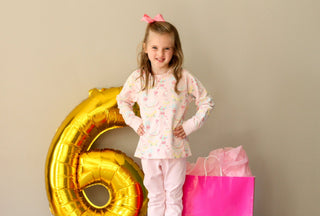 Cassidy Ruffle Comfy Crewneck – Golden Birthday / Pier Party Pink-Girls Sweatshirt/Pullover-Simply Blessed Children's Boutique