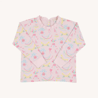 Cassidy Ruffle Comfy Crewneck – Golden Birthday / Pier Party Pink-Girls Sweatshirt/Pullover-Simply Blessed Children's Boutique