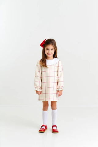 Classic Campbell Dress - Oak Park Plaid Worth Avenue White from The Beaufort Bonnet Company-Misc.-Simply Blessed Children's Boutique