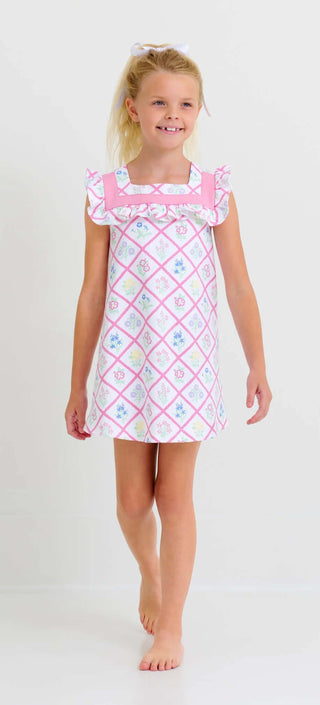 Darla Dress -French Country Floral/Hamptons Hot Pink-Girls Dresses-Simply Blessed Children's Boutique