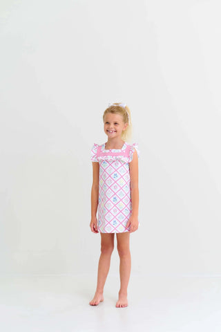 Darla Dress -French Country Floral/Hamptons Hot Pink-Girls Dresses-Simply Blessed Children's Boutique