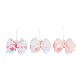 Embroidered Birthday Bows - Mud Pie-Hair Accessories-Simply Blessed Children's Boutique