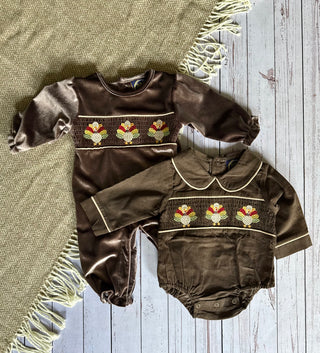 Emma Jean Kids Turkey Lurkey Girls Romper-Misc.-Simply Blessed Children's Boutique