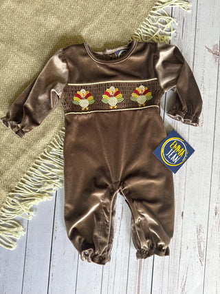 Emma Jean Kids Turkey Lurkey Girls Romper-Misc.-Simply Blessed Children's Boutique