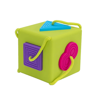 Fat Brain OombeeCube – No-Lose Silicone Tethered Shape Sorter-Toys-Simply Blessed Children's Boutique
