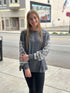 Charcoal Ladies Top With Flannel Long Sleeve