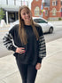 Ladies Long Flannel Sleeve Black Top