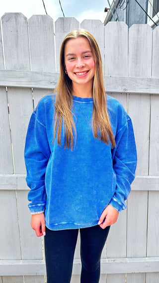 Ladies Corded Crew Sweatshirt