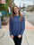 Navy Blue Waffle Weave Long Sleeve Shirt