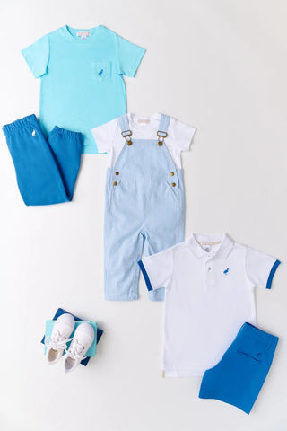 Gates Sweeney Sweatpants – Wood Boat Blue/Worth Ave White | The Beaufort Bonnet Company-Boys Joggers-Simply Blessed Children's Boutique