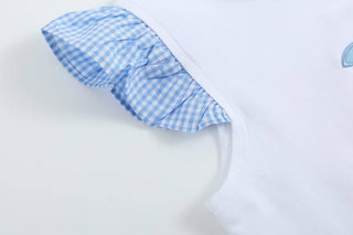Girls Light Blue Gingham Golf Tee and Shorts Set - Lil Cactus-Misc.-Simply Blessed Children's Boutique