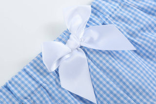 Girls Light Blue Gingham Golf Tee and Shorts Set - Lil Cactus-Misc.-Simply Blessed Children's Boutique