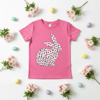 Girls Pink Spotted Bunny Shirt - Mom & Me-Mom & Me-Simply Blessed Children's Boutique