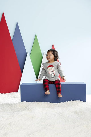 Girl's Santa Tunic & Legging Set-Girls Outfit Sets-Simply Blessed Children's Boutique