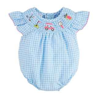 Girls Smocked Golf Bubble - Mud Pie-Infants-Simply Blessed Children's Boutique