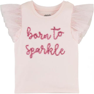 Glitter Flutter Sleeve Tees - Mud Pie-Girls Short Sleeve Shirts-Simply Blessed Children's Boutique