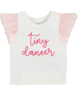 Glitter Flutter Sleeve Tees - Mud Pie-Girls Short Sleeve Shirts-Simply Blessed Children's Boutique