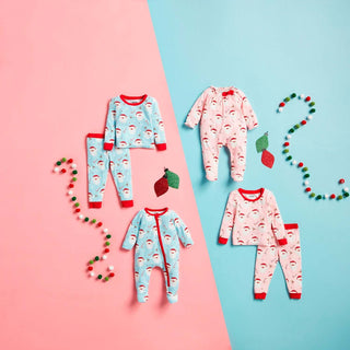 Glow In The Dark Blue Santa Pajamas - Mud Pie-Boys Sleepwear-Simply Blessed Children's Boutique