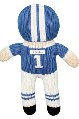 Handmade Football Player Knit Doll & Rattle | 100% Cotton Sports Plush-Toys-Simply Blessed Children's Boutique