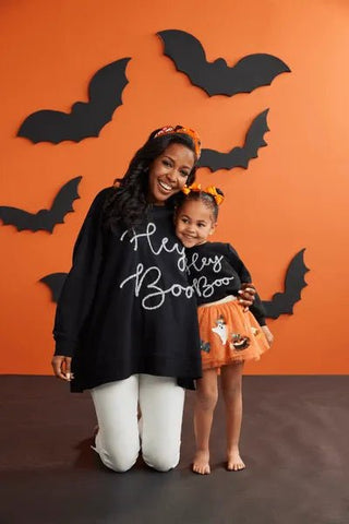 Hey Boo Matching Mom & Me Sweatshirt - Mud Pie-Misc.-Simply Blessed Children's Boutique