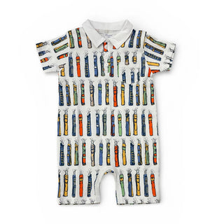 Heyward House Fore the Fun Collared Playtime Romper-Baby One-Pieces-Simply Blessed Children's Boutique