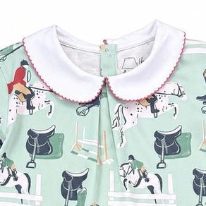 Heyward House Girls Long Sleeves Pocket Twirl Dress - Classic Equestrian-Girls Dresses-Simply Blessed Children's Boutique