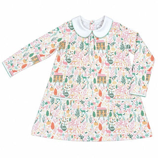 Heyward House Girls Long Sleeves Pocket Twirl Dress -Fall Countryside-Girls Dresses-Simply Blessed Children's Boutique