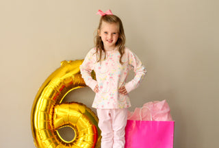 Cassidy Ruffle Comfy Crewneck – Golden Birthday / Pier Party Pink