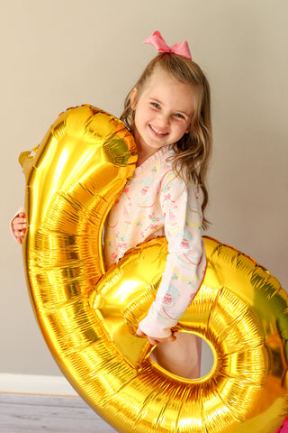 Cassidy Ruffle Comfy Crewneck – Golden Birthday / Pier Party Pink