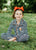 Black & White Stripe Pumpkin Pajamas For Girls & Boys