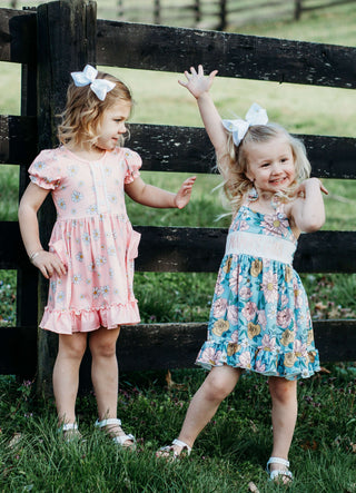 Pink Daisy Dress with Pockets