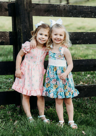 Pink Daisy Dress with Pockets