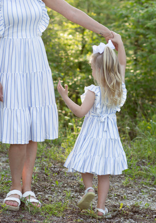Mom & Me Blue Stripe Maxi Dress