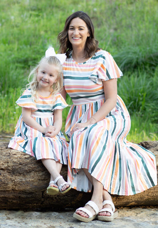 Mom & Me Boho Stripe Dress