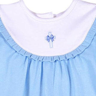 Ishtex Baby Girls’ Blue Cross Dress & Bloomers Set – Classic Easter & Baptism Outfit-Infants-Simply Blessed Children's Boutique