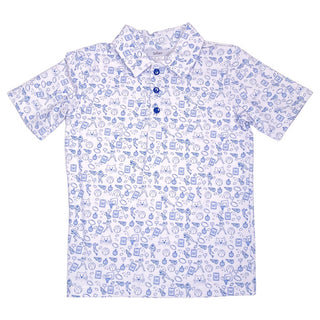 Ishtex Boys Royal Active Wildcat Sports Polo Shirt-Boys Short Sleeve Shirts-Simply Blessed Children's Boutique