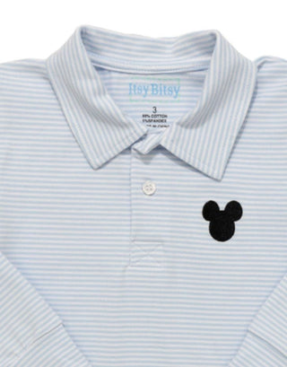 Itsy Bitsy Blue Striped Long Sleeve Mickey Mouse Polo-Misc.-Simply Blessed Children's Boutique