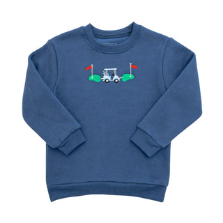 Itsy Bitsy Boys Blue Embroidered Golf Pullover Sweatshirt-Boys Sweatshirt/Pullover-Simply Blessed Children's Boutique