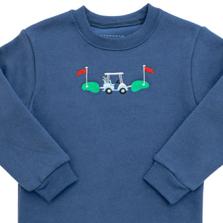 Itsy Bitsy Boys Blue Embroidered Golf Pullover Sweatshirt-Boys Sweatshirt/Pullover-Simply Blessed Children's Boutique
