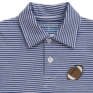 Itsy Bitsy Baby Boy's Royal Blue Stripe Football Romper-Boys One-Piece-Simply Blessed Children's Boutique