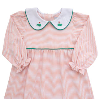 Itsy Bitsy Girls Pink Microstripe Golf Dress with Embroidered Collar-Girls Dresses-Simply Blessed Children's Boutique