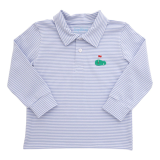 Itsy Bitsy Toddler Boys Blue Long Sleeve Golf Polo-Boys Long Sleeve Shirts-Simply Blessed Children's Boutique